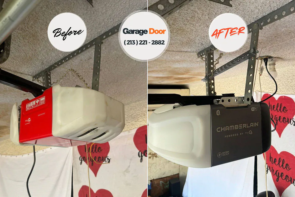 Before and after: garage door repair Lake Village, AR